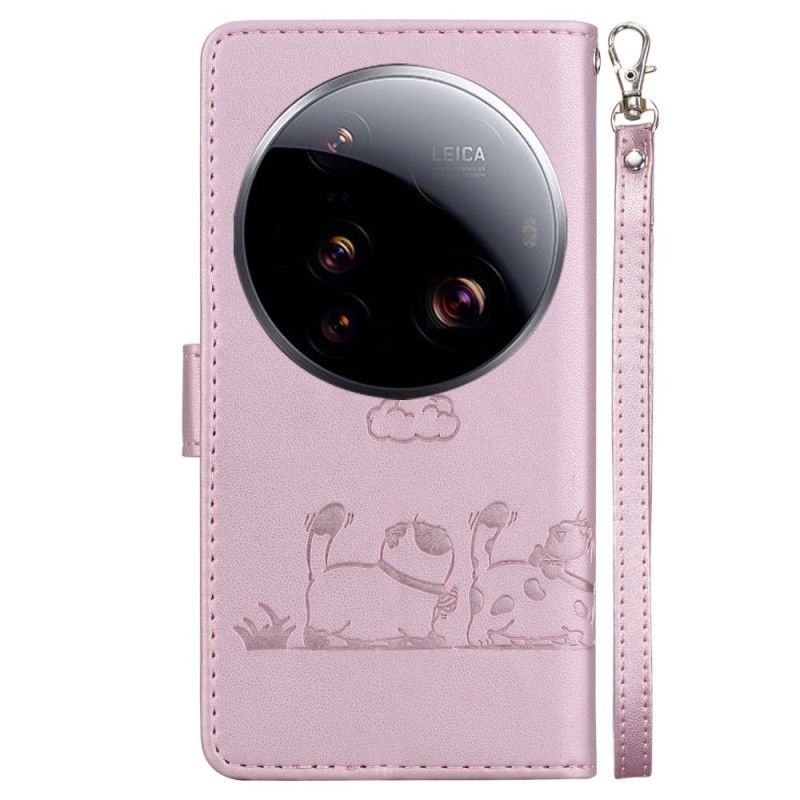 Lederhüllen Xiaomi 15 Ultra Handyhülle Rfid-blockierung & Kätzchenmuster