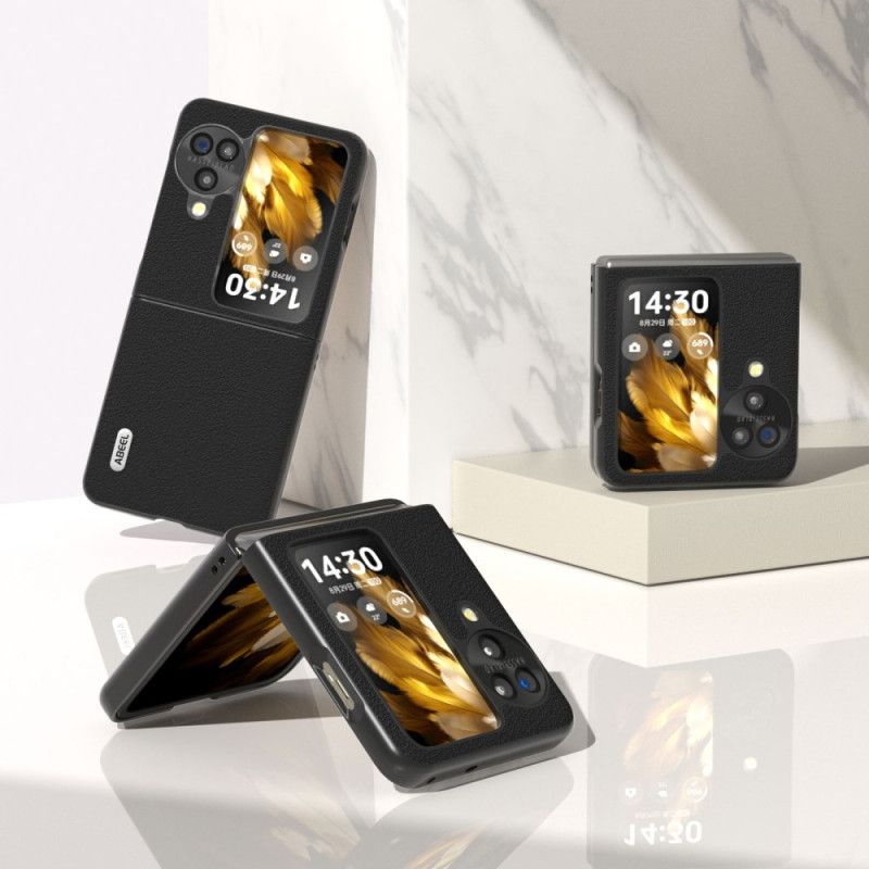Hülle Oppo Find N3 Flip Abeel-stil Aus Strukturiertem Leder