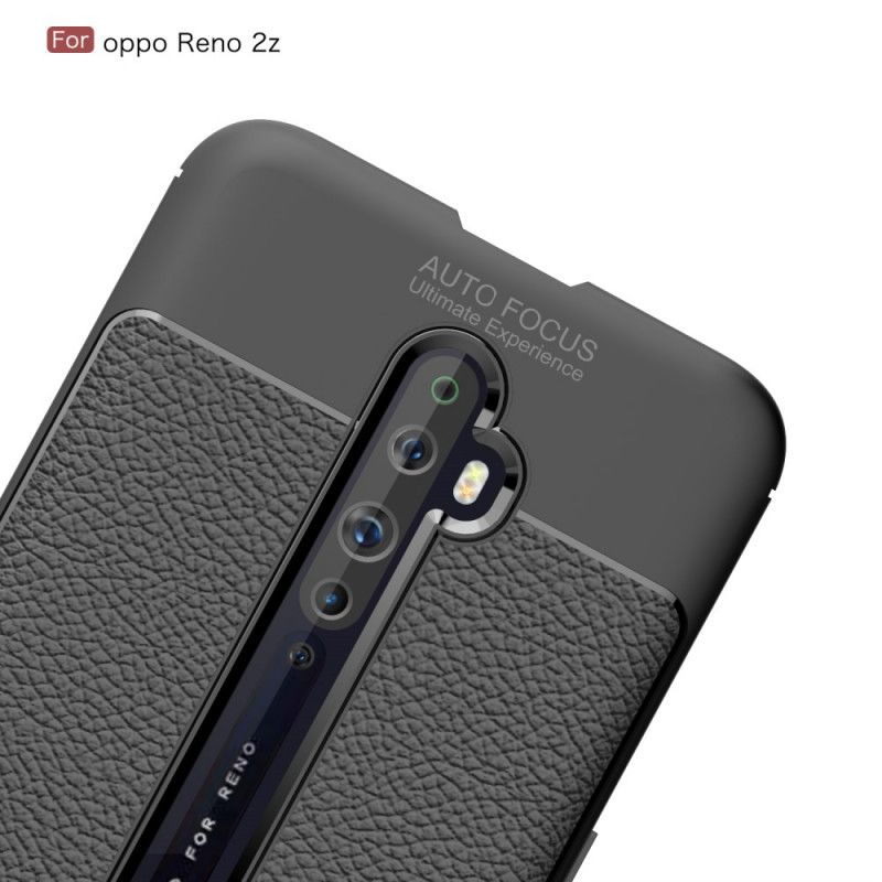 Hülle Oppo Reno 2Z Schwarz Doppellinien-Litschileder-Effekt