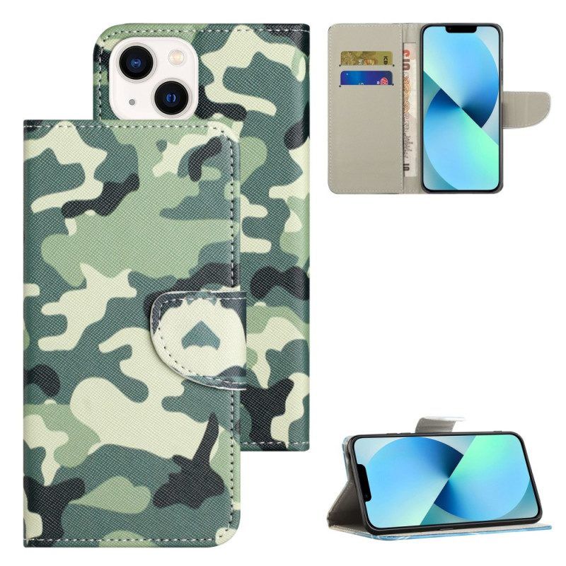 Lederhüllen Für iPhone 15 Militärtarnung