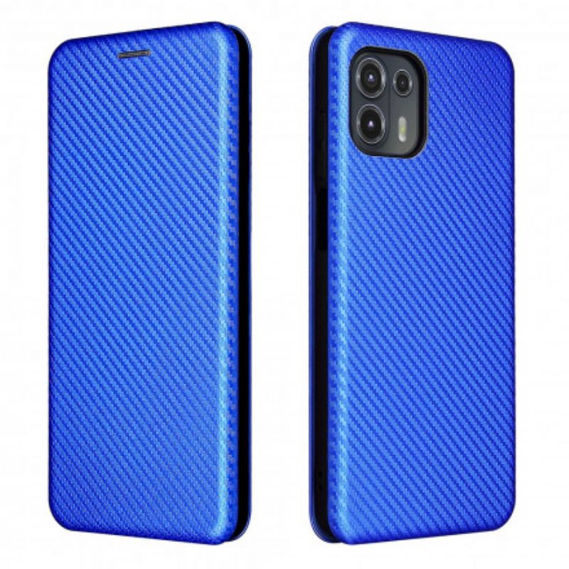 Flip Case Motorola Edge 20 Lite Farbiges Carbon-silikon