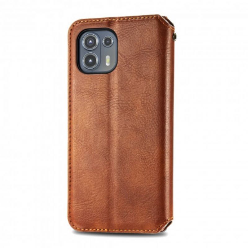 Flip Case Motorola Edge 20 Lite Kunstleder Rautenstruktur