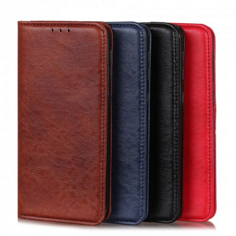 Flip Case Motorola Edge 20 Lite Strukturiertes Spaltleder