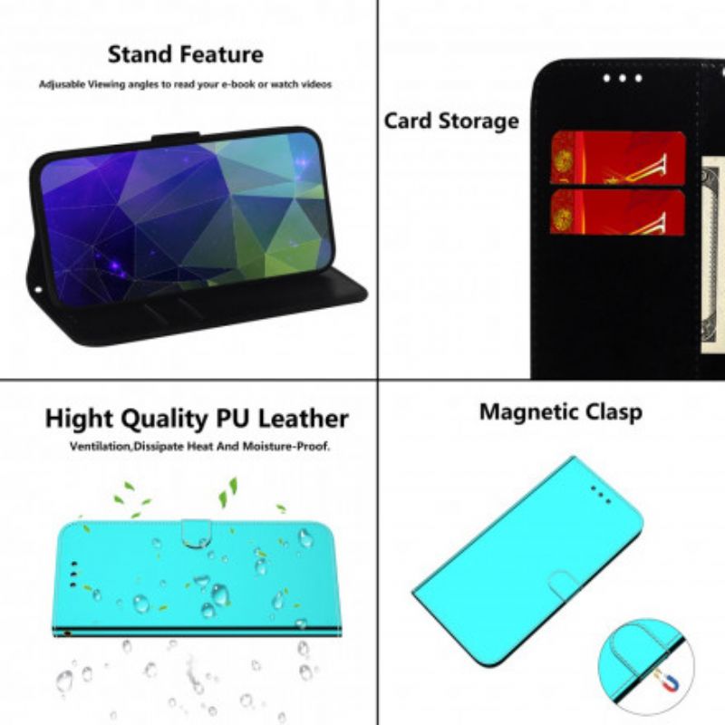 Lederhüllen Für Motorola Edge 20 Lite Kunstleder-spiegelabdeckung
