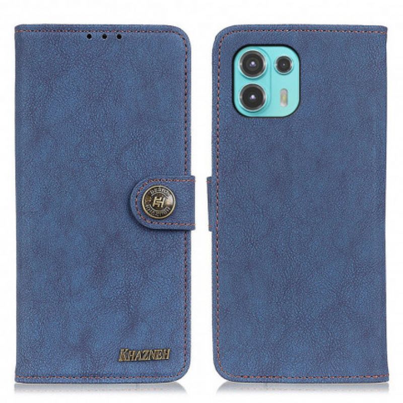 Lederhüllen Motorola Edge 20 Lite Khazneh Retro Spaltleder