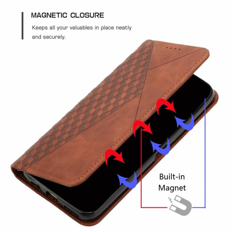 Flip Case Für Realme 14 Pro Plus 5g Rauten In Wildlederoptik