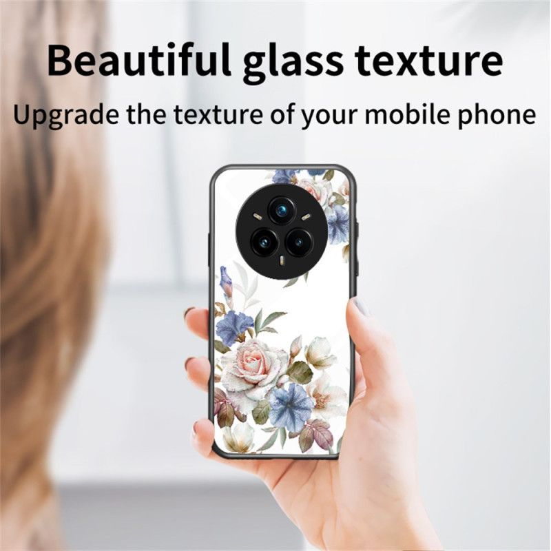 Hülle Für Realme 14 Pro Plus 5g Blumenmuster Aus Gehärtetem Glas
