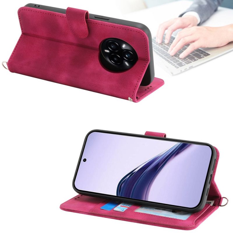 Lederhüllen Realme 14 Pro Plus 5g Wildlederoptik Mit Spitze Riemen Und Schulterriemen