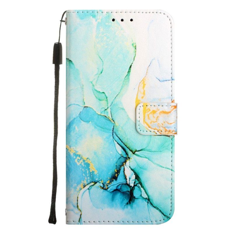 Flip Case Für Xiaomi 12 Lite Mit Kordel Streifenmarmor