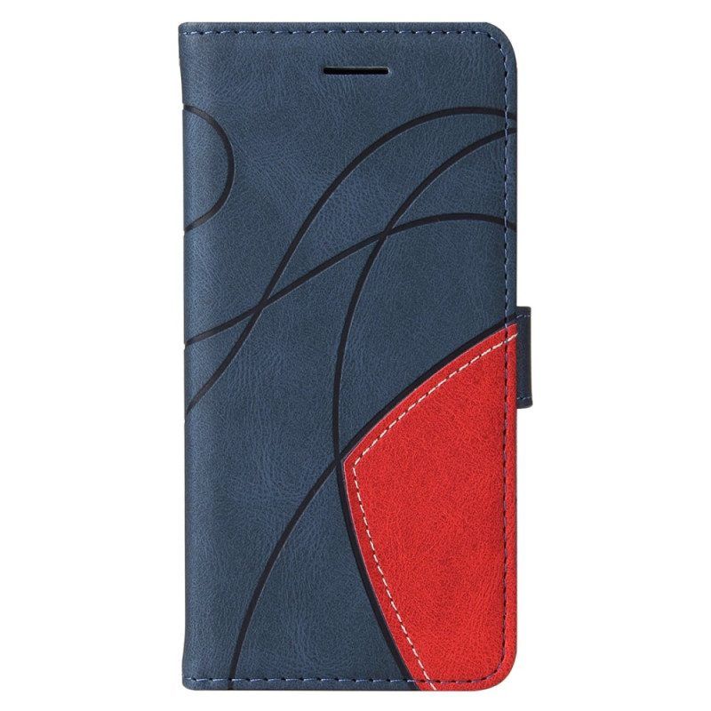 Flip Case Für Xiaomi 12 Lite Mit Kordel Zweifarbiger Riemen