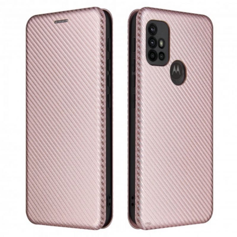 Flip Case Moto G30 / G10 Handyhülle Farbiges Carbon-silikon