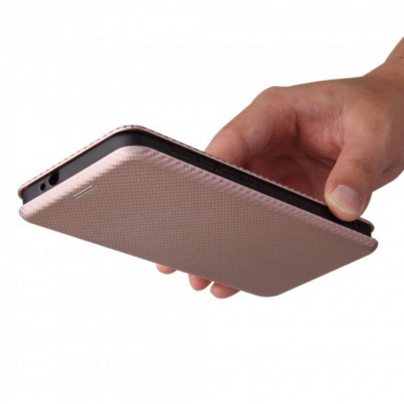 Flip Case Moto G30 / G10 Handyhülle Farbiges Carbon-silikon