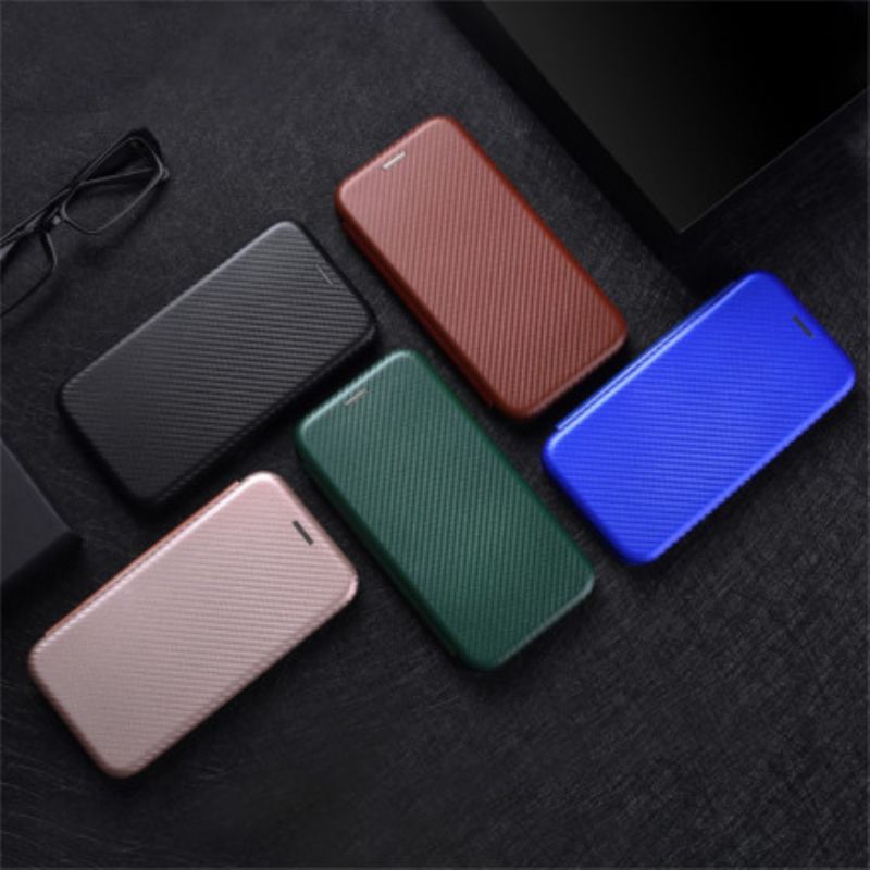 Flip Case Moto G30 / G10 Handyhülle Farbiges Carbon-silikon