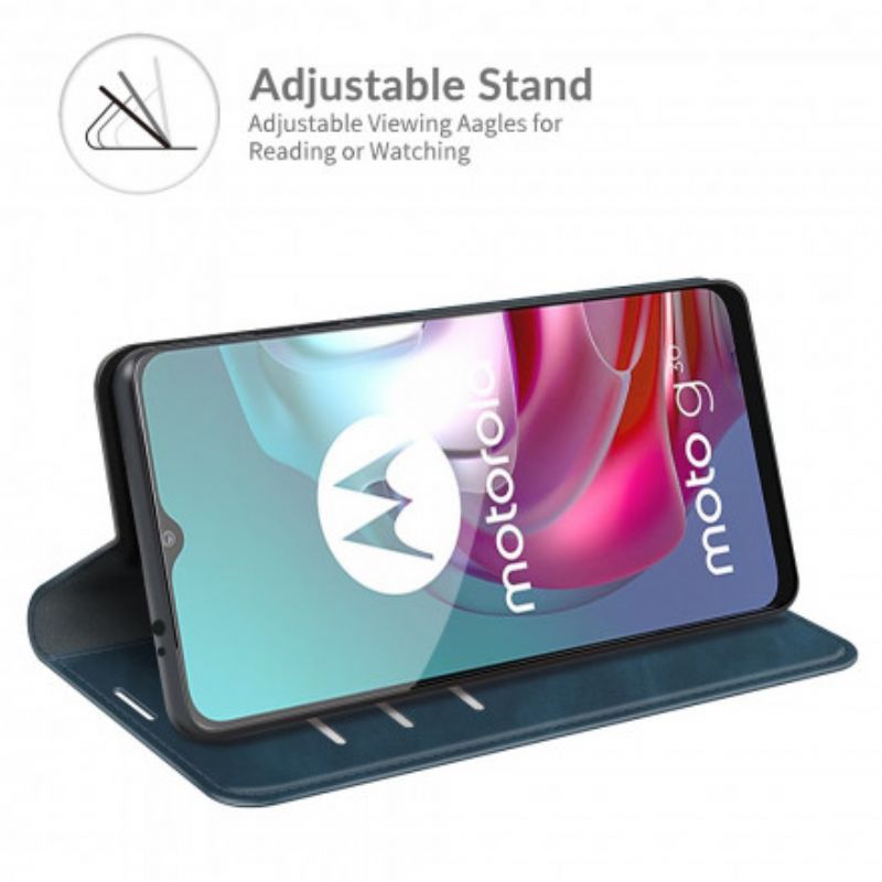 Flip Case Moto G30 / G10 Handyhülle Seidenweicher Ledereffekt