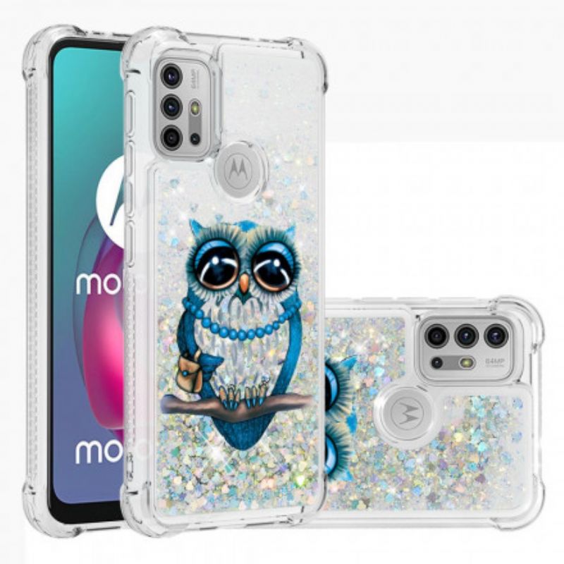 Hülle Moto G30 / G10 Handyhülle Fräulein Glitter Eule