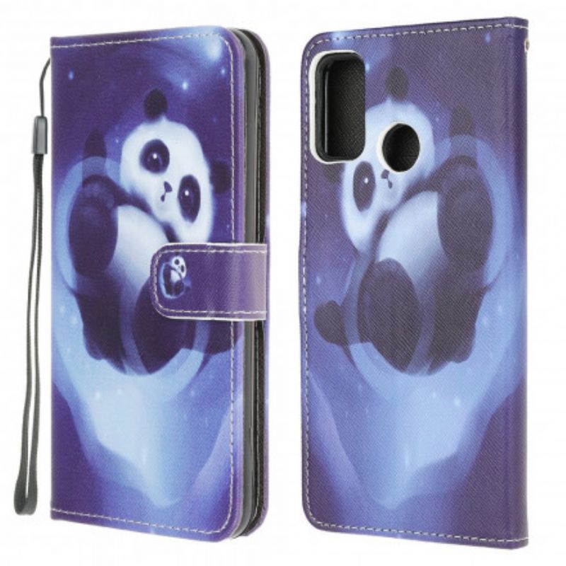 Lederhüllen Für Moto G30 / G10 Panda Space Riemchen