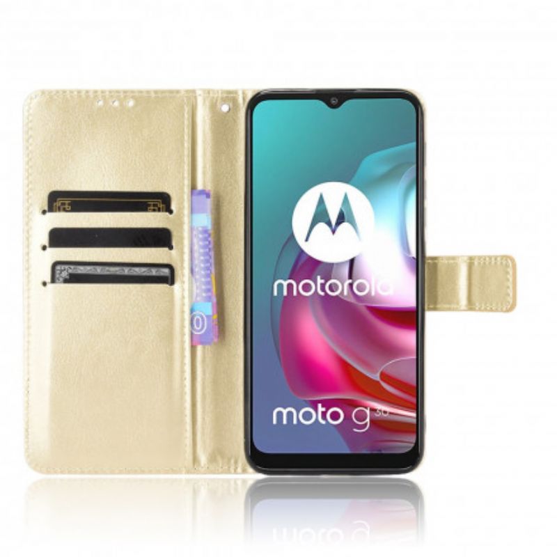 Lederhüllen Moto G30 / G10 Handyhülle Auffälliges Kunstleder