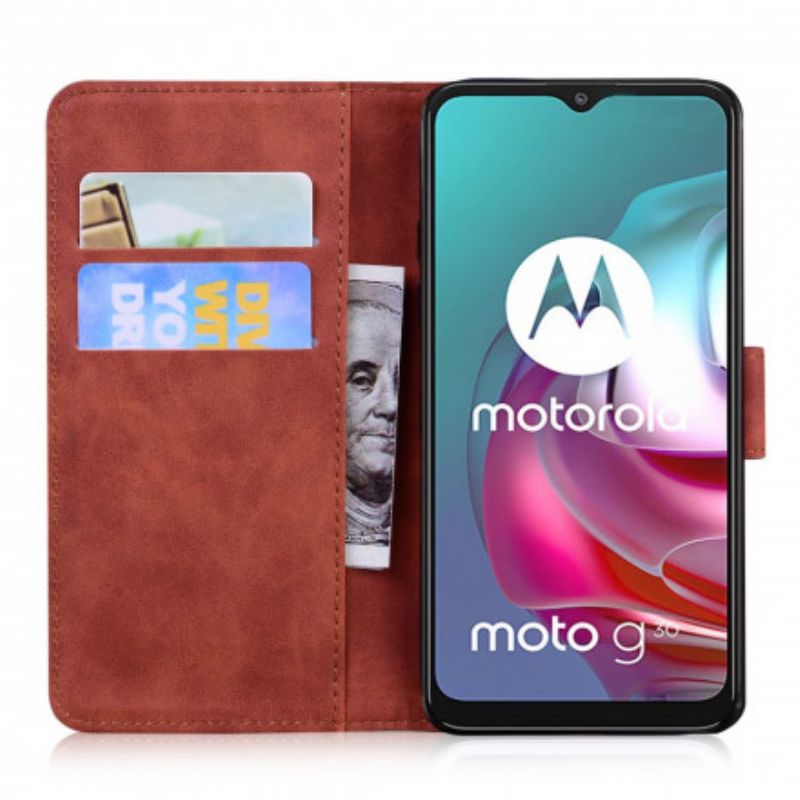 Lederhüllen Moto G30 / G10 Tigergesichtsdruck