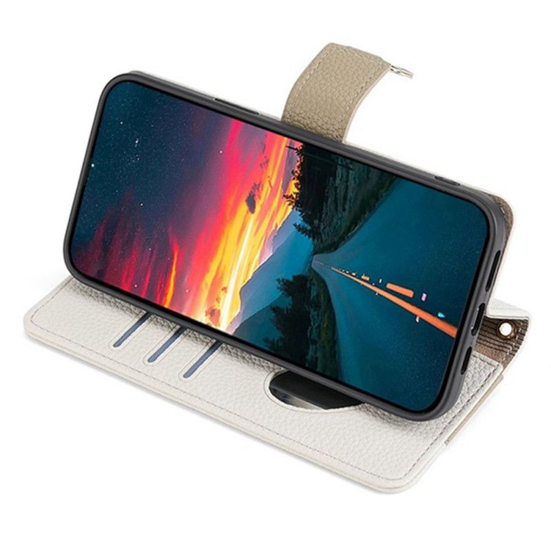 Lederhüllen Huawei Pura 80 Zweifarbig Mit Spiegel Und Kette