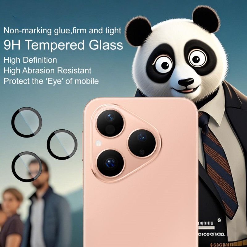 Linsenschutz Aus Gehärtetem Glas Für Huawei Pura 80 Mit Selbstpositionierendem Rahmen (schwarze Kreise)