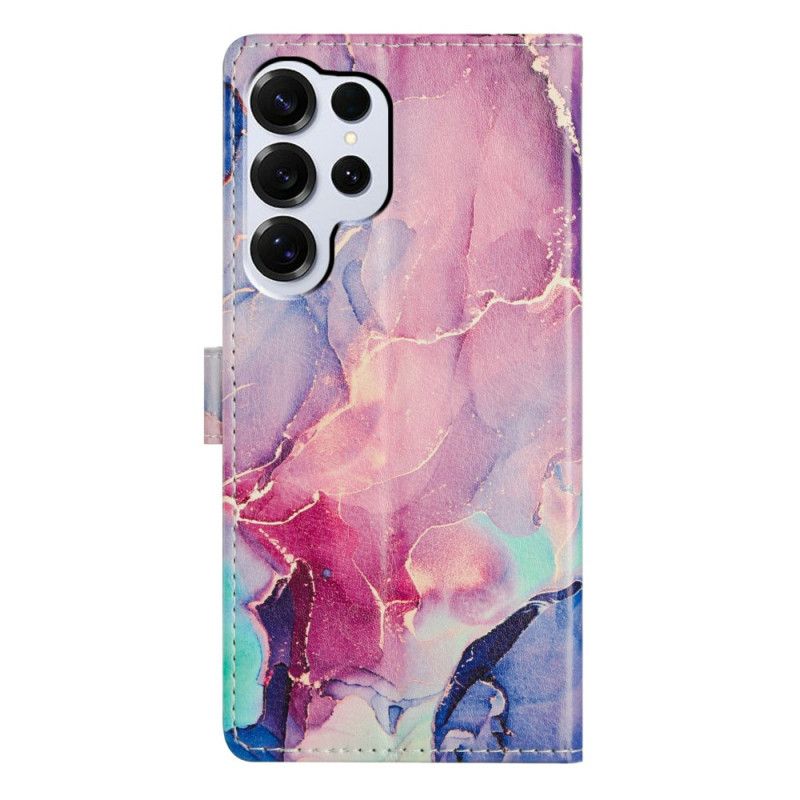 Lederhüllen Samsung Galaxy S26 Ultra Grüner Und Rosa Marmor