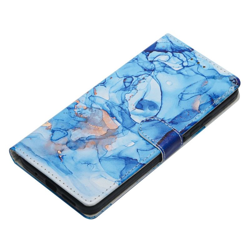 Lederhüllen Samsung Galaxy S26 Ultra Handyhülle Blauer Marmor