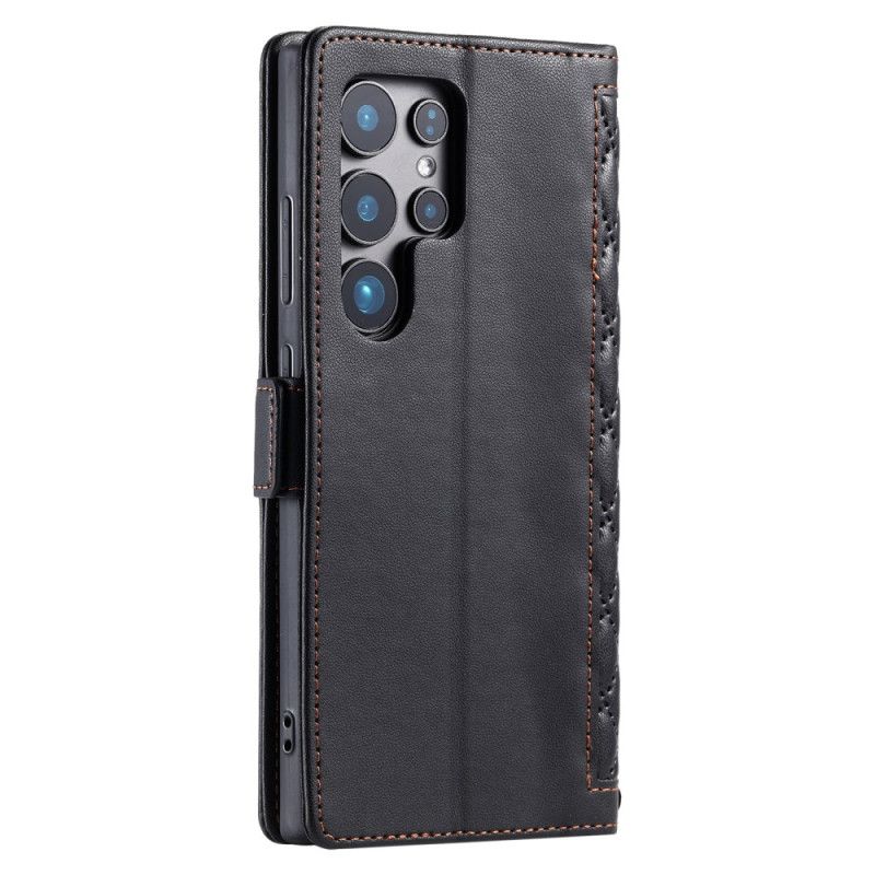 Lederhüllen Samsung Galaxy S26 Ultra Handyhülle Gesteppt Mit Riemen