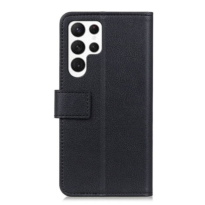 Lederhüllen Samsung Galaxy S26 Ultra Handyhülle Klassisches Schwarz