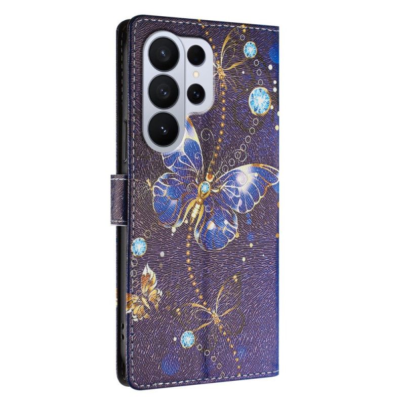 Lederhüllen Samsung Galaxy S26 Ultra Handyhülle Kostbare Schmetterlinge