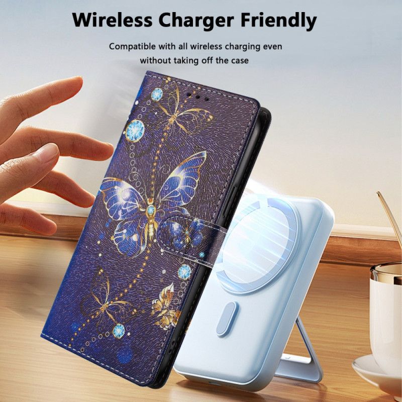 Lederhüllen Samsung Galaxy S26 Ultra Handyhülle Kostbare Schmetterlinge