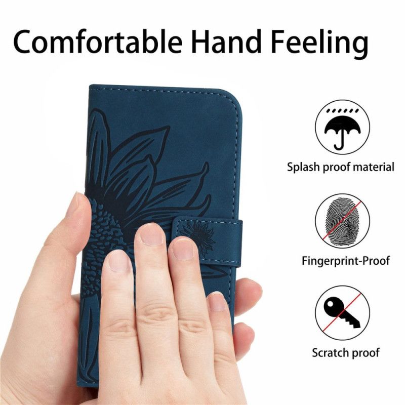 Lederhüllen Samsung Galaxy S26 Ultra Schultertasche Mit Sonnenblumenmuster