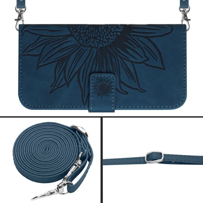Lederhüllen Samsung Galaxy S26 Ultra Schultertasche Mit Sonnenblumenmuster