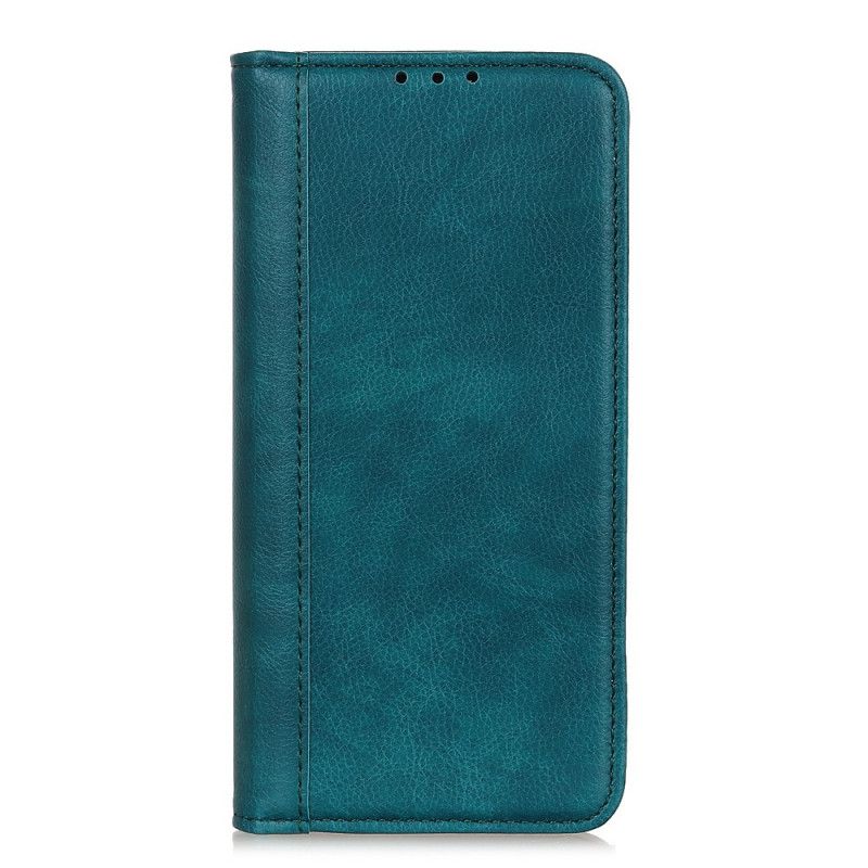Flip Case Samsung Galaxy Note 10 Plus Schwarz Elegantes Geteiltes Litschileder