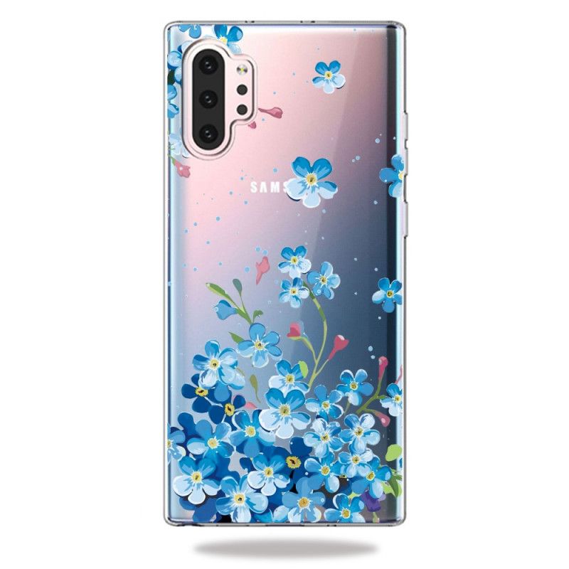 Hülle Samsung Galaxy Note 10 Plus Blaue Blüten