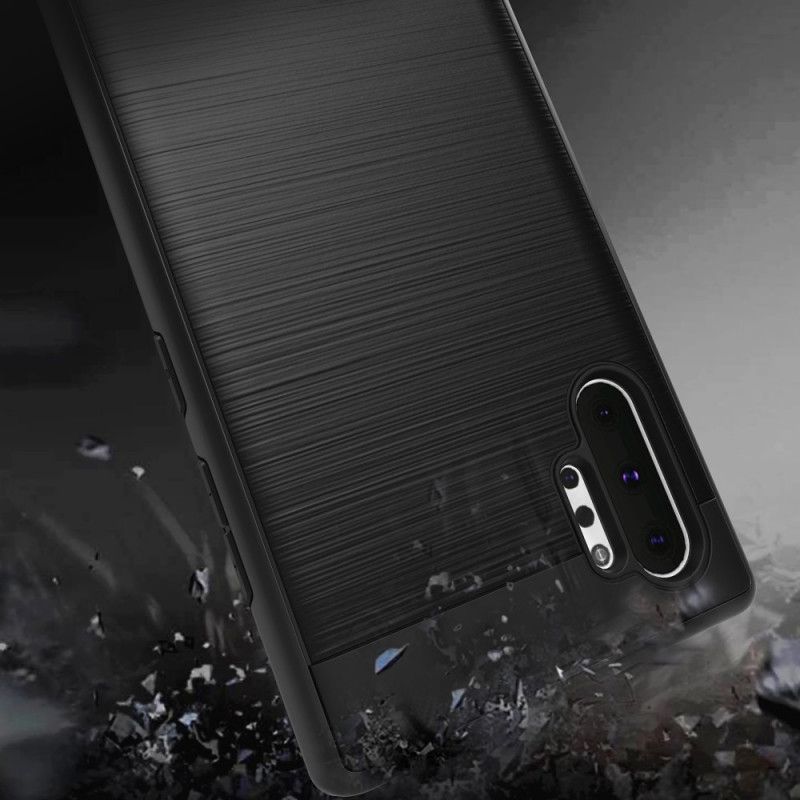 Hülle Samsung Galaxy Note 10 Plus Schwarz Zukünftige Kohlefaser