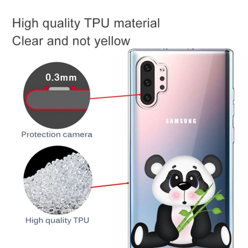 Hülle Samsung Galaxy Note 10 Plus Transparenter Trauriger Panda