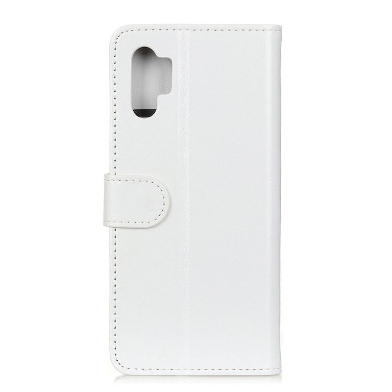 Lederhüllen Für Samsung Galaxy Note 10 Plus Schwarz Glänzendes Kunstleder