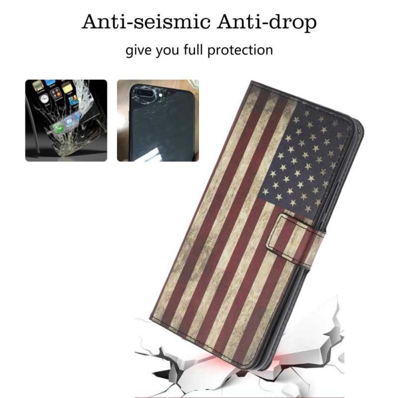 Lederhüllen Samsung Galaxy Note 10 Plus Amerikanische Flagge