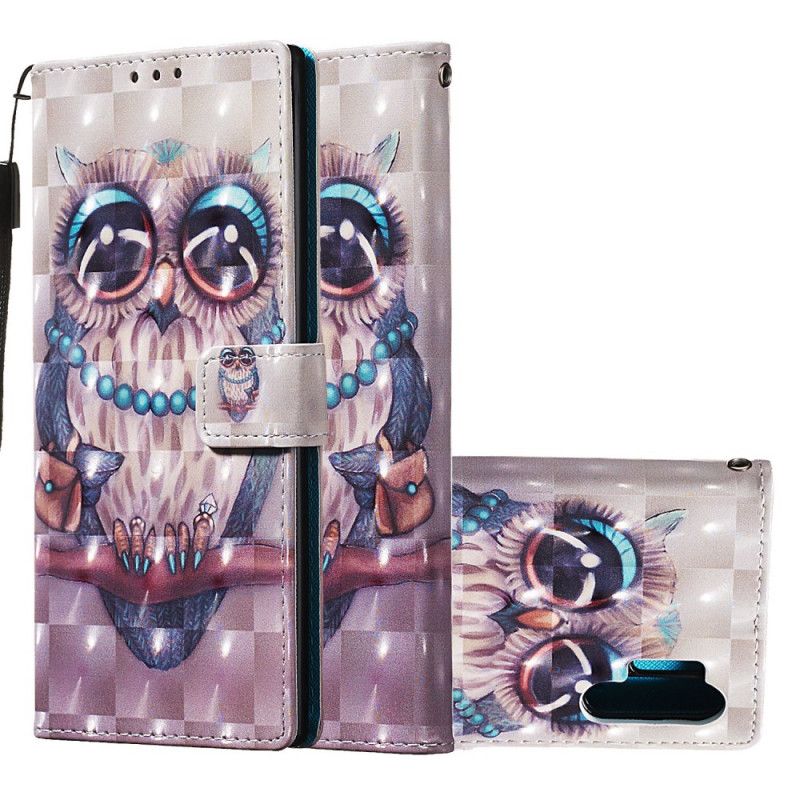 Lederhüllen Samsung Galaxy Note 10 Plus Handyhülle Miss Owl Mit Tanga