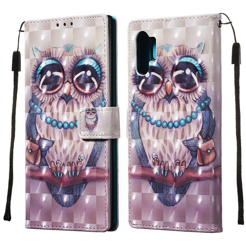 Lederhüllen Samsung Galaxy Note 10 Plus Handyhülle Miss Owl Mit Tanga