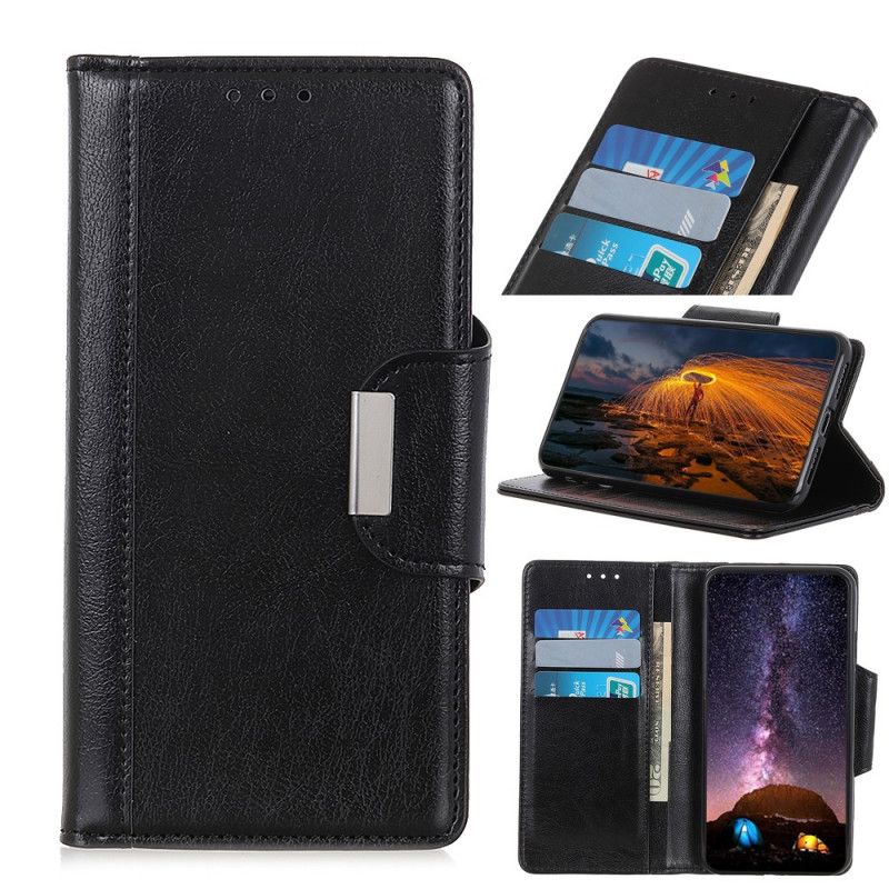 Lederhüllen Samsung Galaxy Note 10 Plus Schwarz Eleganzverschluss Aus Kunstleder