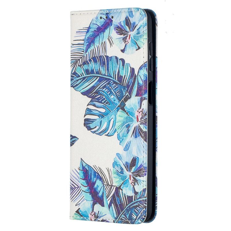 Flip Case Samsung Galaxy A12 Grün Blätter