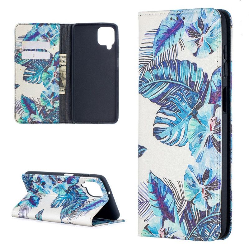 Flip Case Samsung Galaxy A12 Grün Blätter