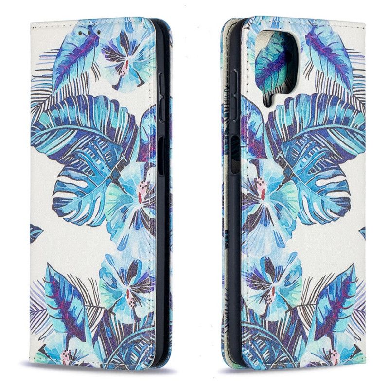 Flip Case Samsung Galaxy A12 Grün Blätter