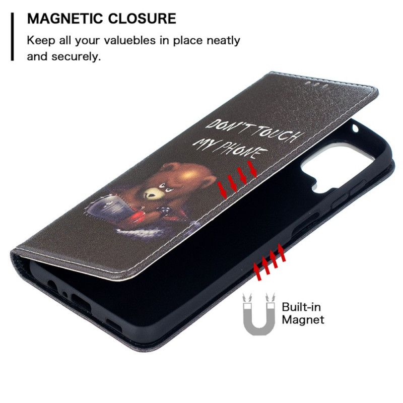 Flip Case Samsung Galaxy A12 Handyhülle Gefährlicher Bär