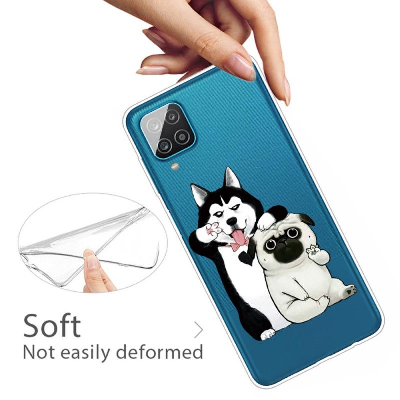 Hülle Für Samsung Galaxy A12 Lustige Hunde
