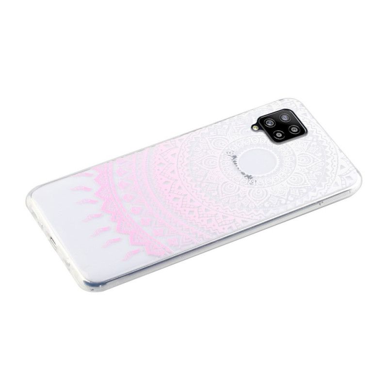 Hülle Für Samsung Galaxy A12 Pink Transparentes Buntes Mandala