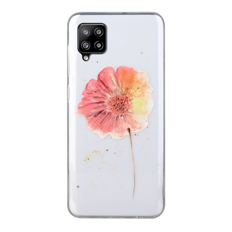 Hülle Für Samsung Galaxy A12 Transparente Aquarellmohnblume