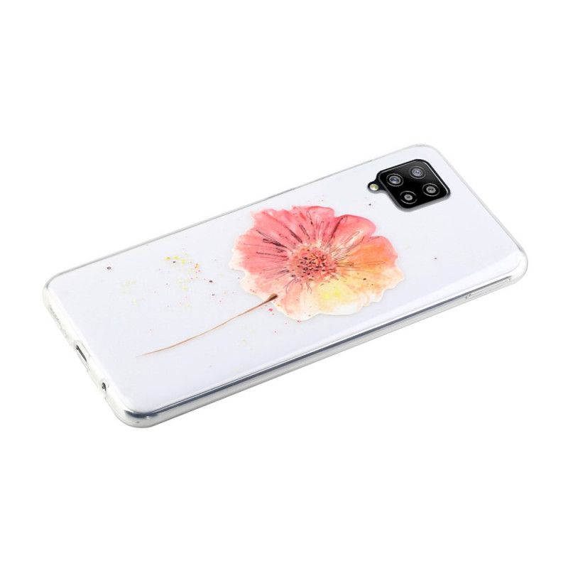 Hülle Für Samsung Galaxy A12 Transparente Aquarellmohnblume