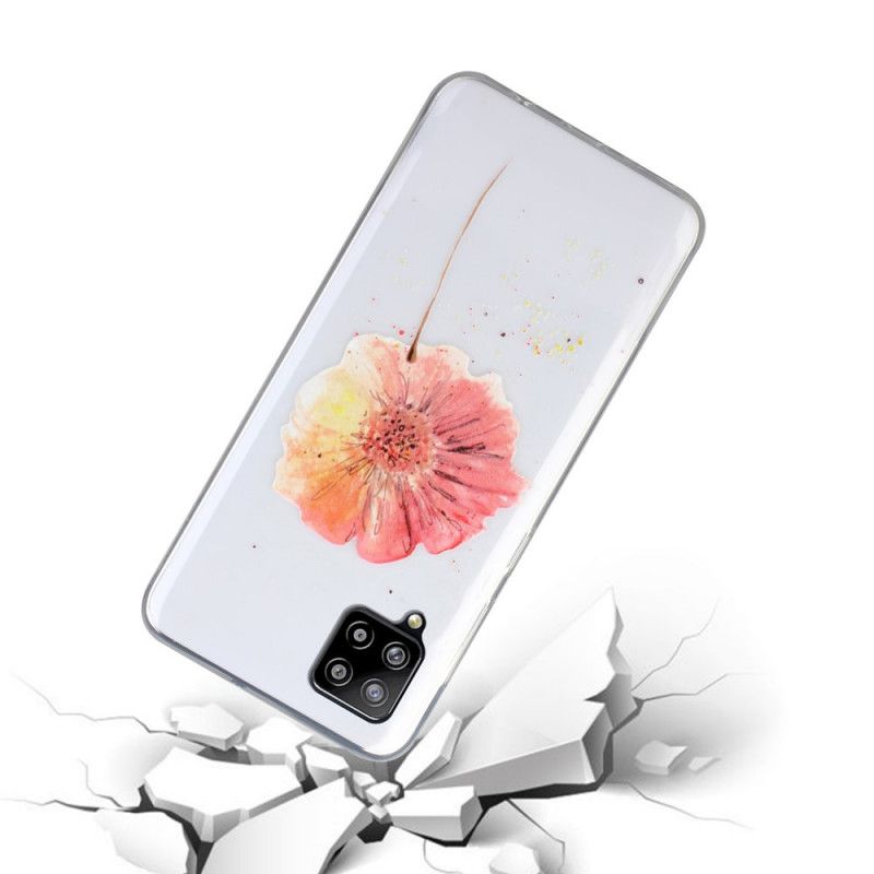 Hülle Für Samsung Galaxy A12 Transparente Aquarellmohnblume